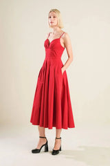 DREAM KEEPER WOVEN MIDI DRESS - Flying Tomato - Flyclothing LLC