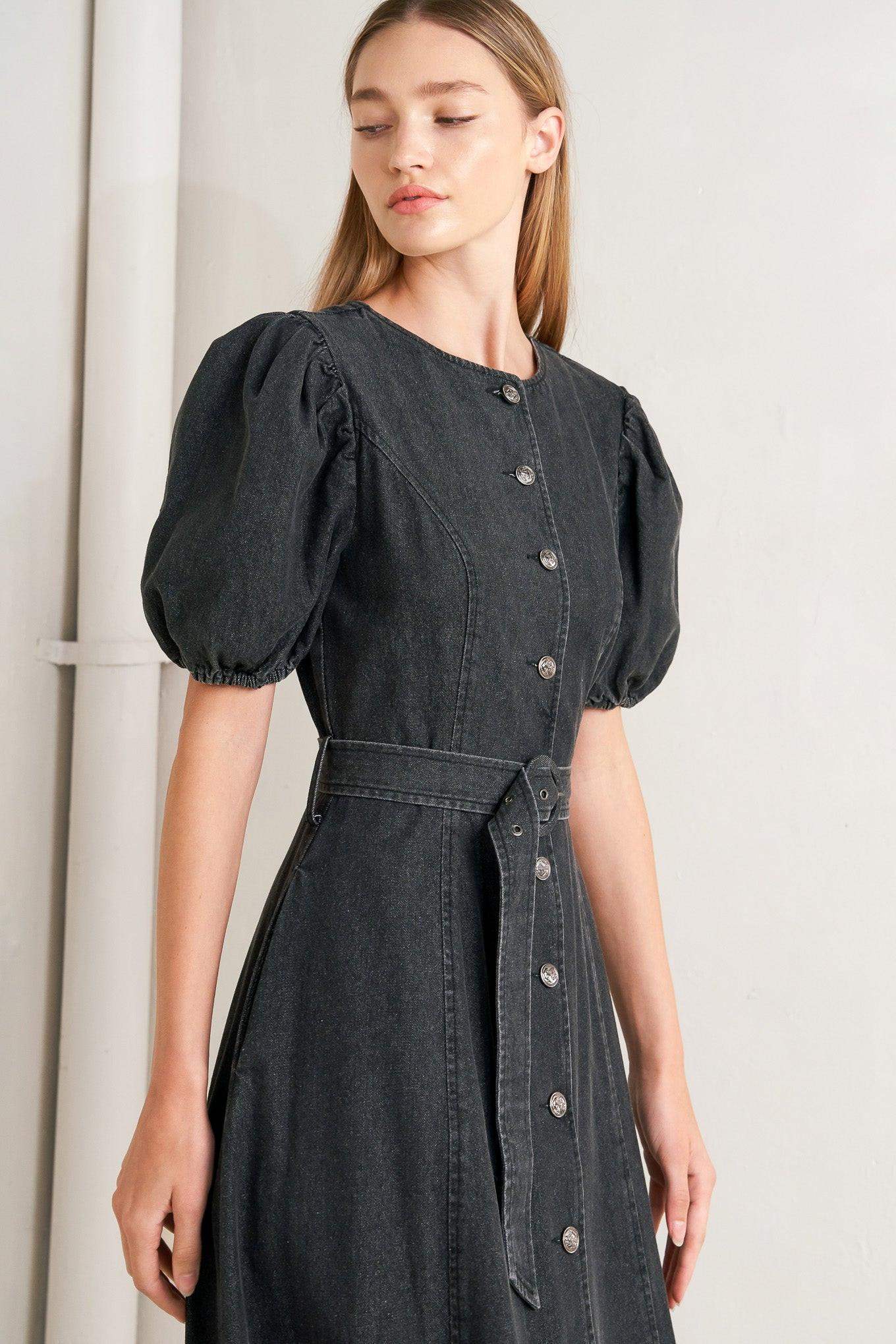 IN MY MIND DENIM MIDI DRESS - Flying Tomato - Flyclothing LLC