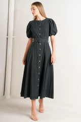 IN MY MIND DENIM MIDI DRESS - Flying Tomato - Flyclothing LLC