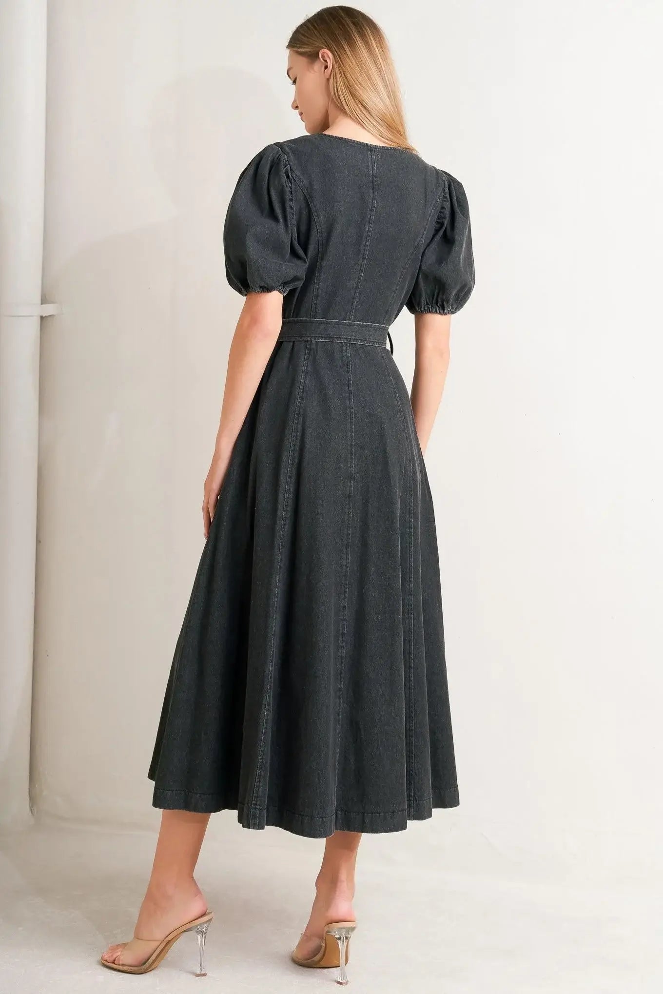 IN MY MIND DENIM MIDI DRESS - Flying Tomato - Flyclothing LLC