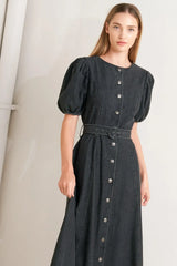 IN MY MIND DENIM MIDI DRESS - Flying Tomato - Flyclothing LLC