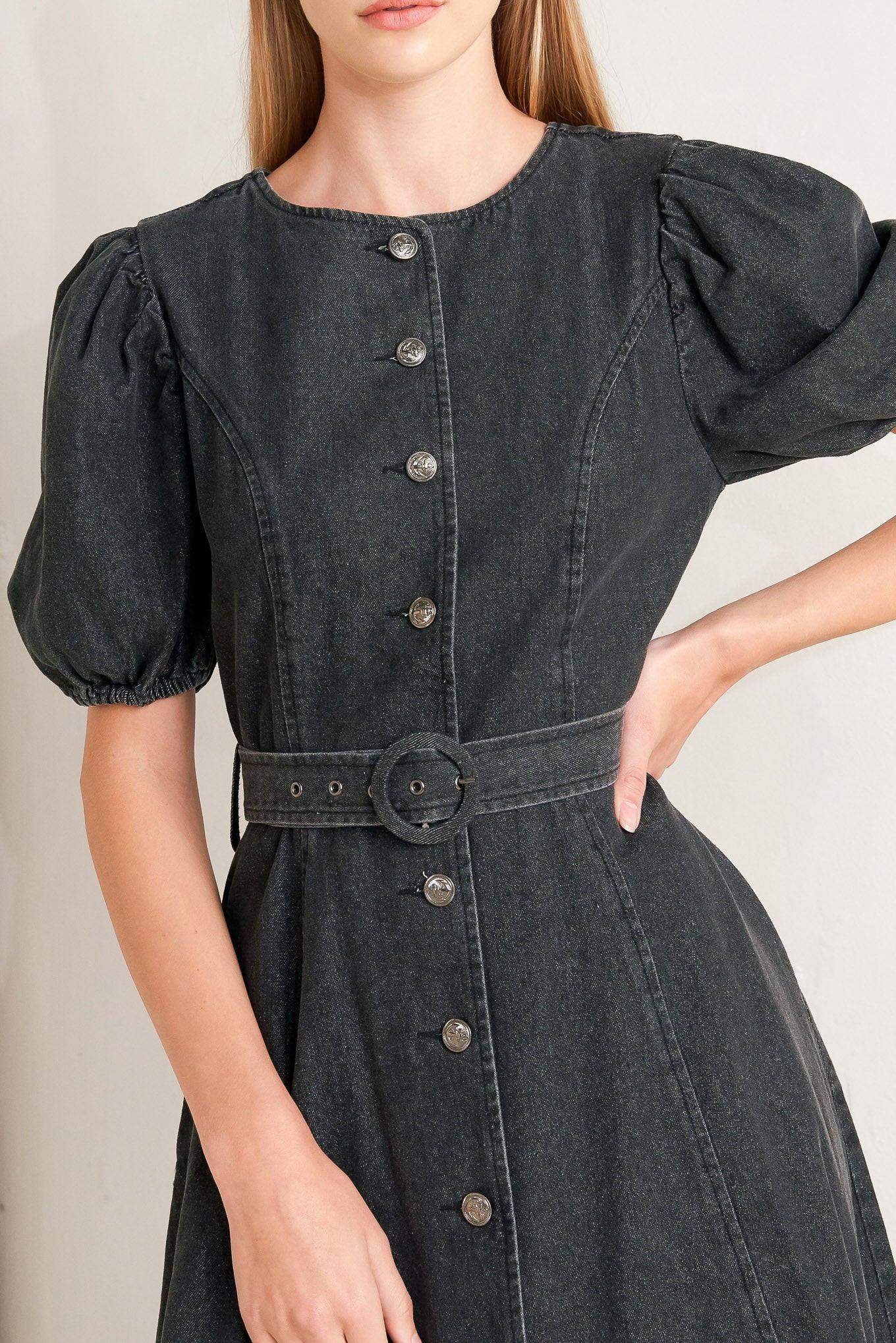 IN MY MIND DENIM MIDI DRESS - Flying Tomato - Flyclothing LLC