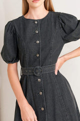 IN MY MIND DENIM MIDI DRESS - Flying Tomato - Flyclothing LLC