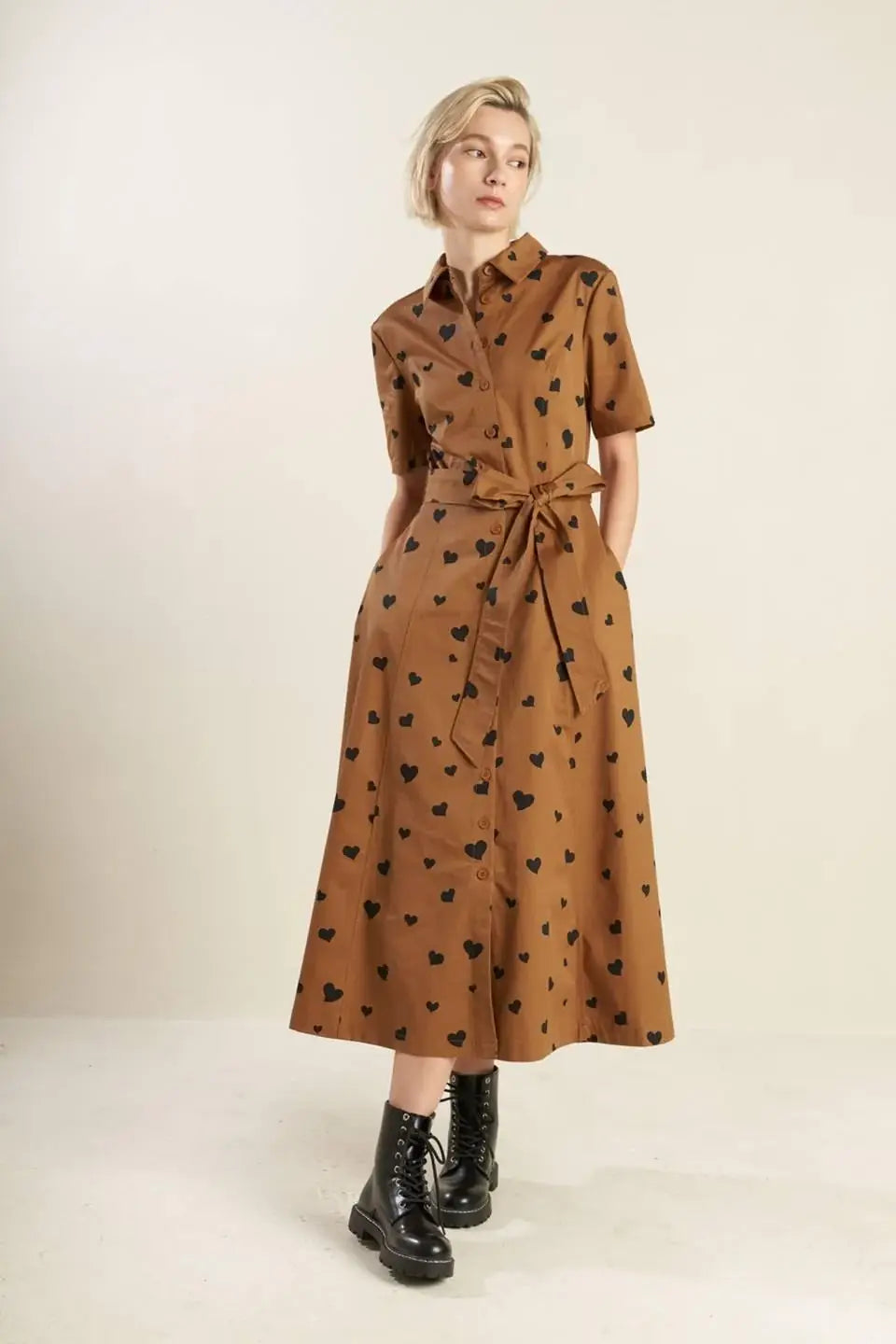 READY TO GO WOVEN MIDI DRESS - Flying Tomato - Flyclothing LLC