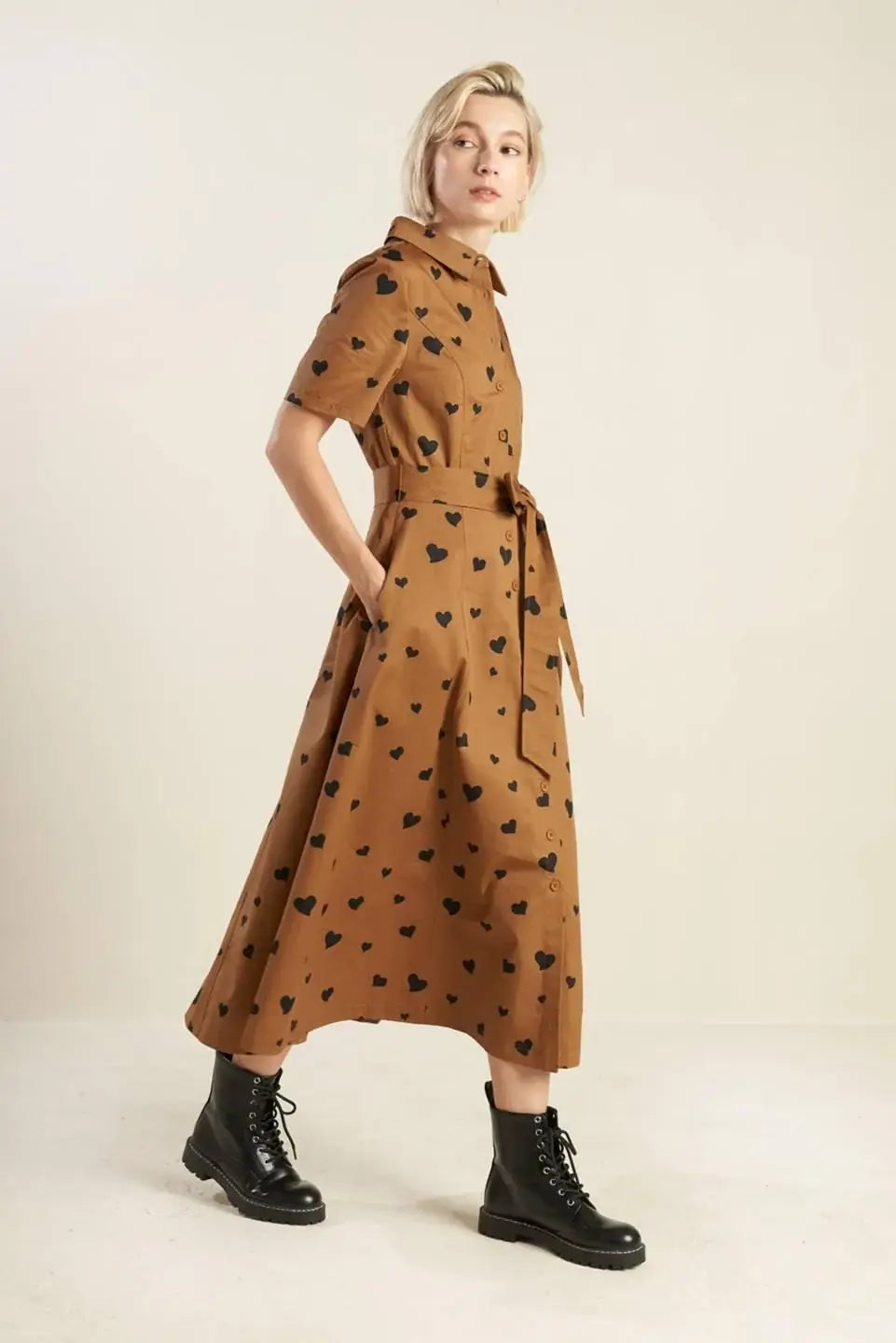 READY TO GO WOVEN MIDI DRESS - Flying Tomato - Flyclothing LLC