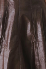 DARK TRUFFLE FAUX LEATHER MIDI DRESS