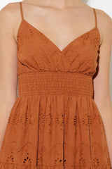 LUMINOUS BLISS WOVEN EYELET MIDI DRESS - Flying Tomato - Flyclothing LLC
