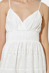 LUMINOUS BLISS WOVEN EYELET MIDI DRESS - Flying Tomato - Flyclothing LLC