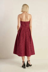 GLORIOUS SHINE WOVEN MIDI DRESS - Flying Tomato - Flyclothing LLC