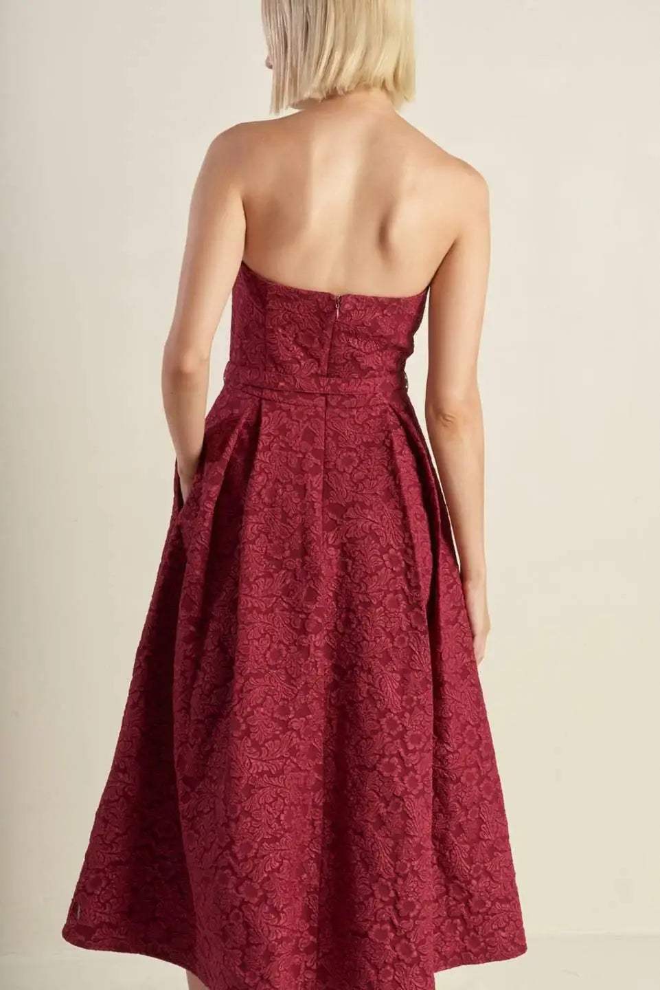 GLORIOUS SHINE WOVEN MIDI DRESS - Flying Tomato - Flyclothing LLC