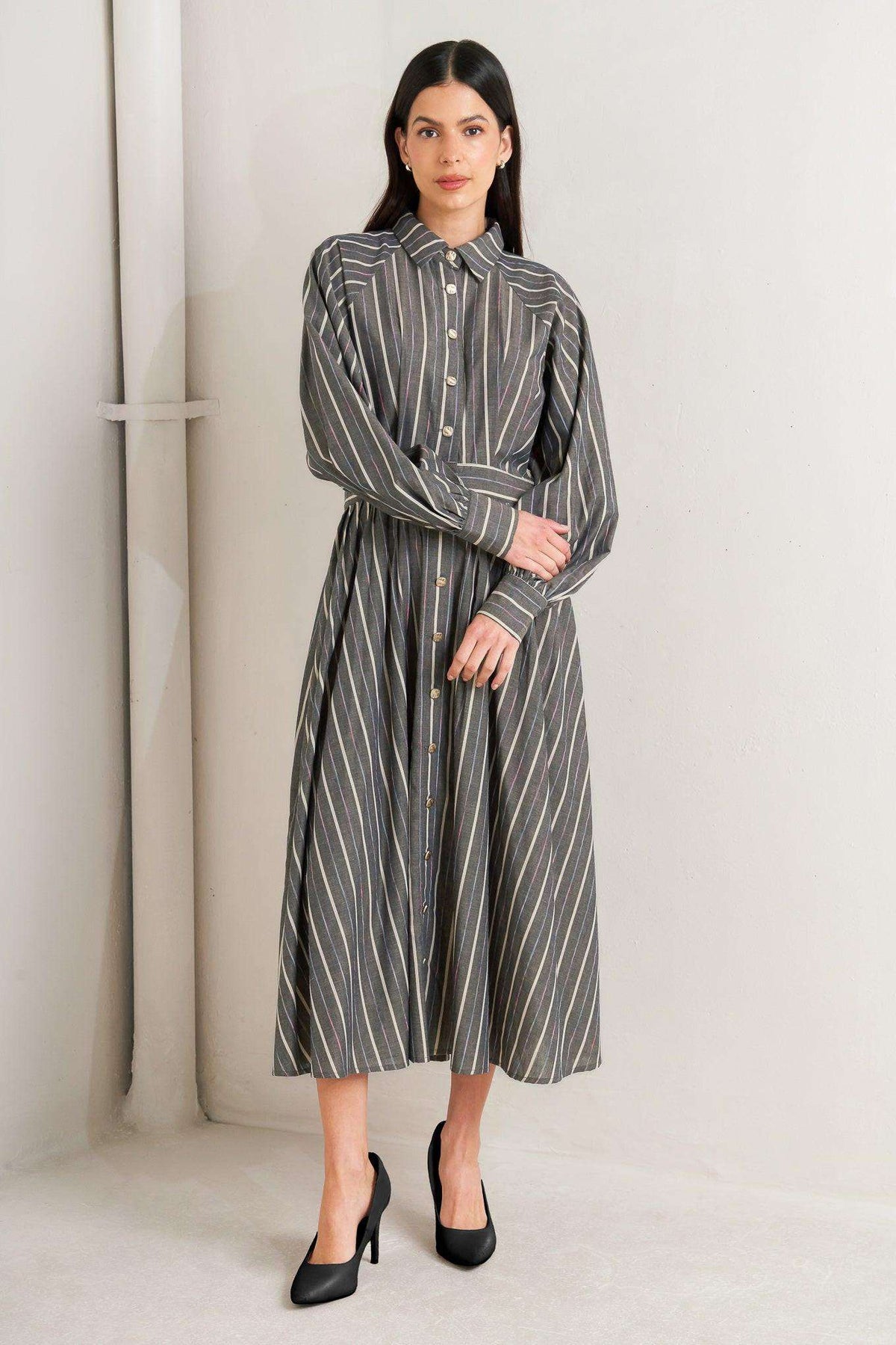 WHAT I FEEL WOVEN MIDI DRESS - Flying Tomato - Flyclothing LLC
