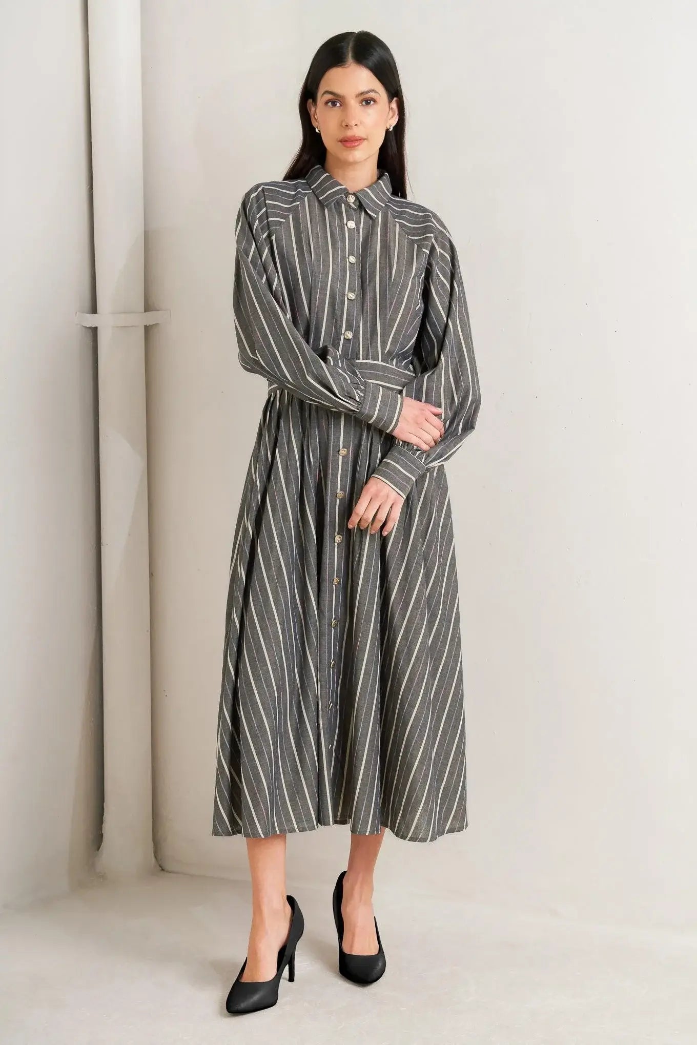 WHAT I FEEL WOVEN MIDI DRESS - Flying Tomato - Flyclothing LLC