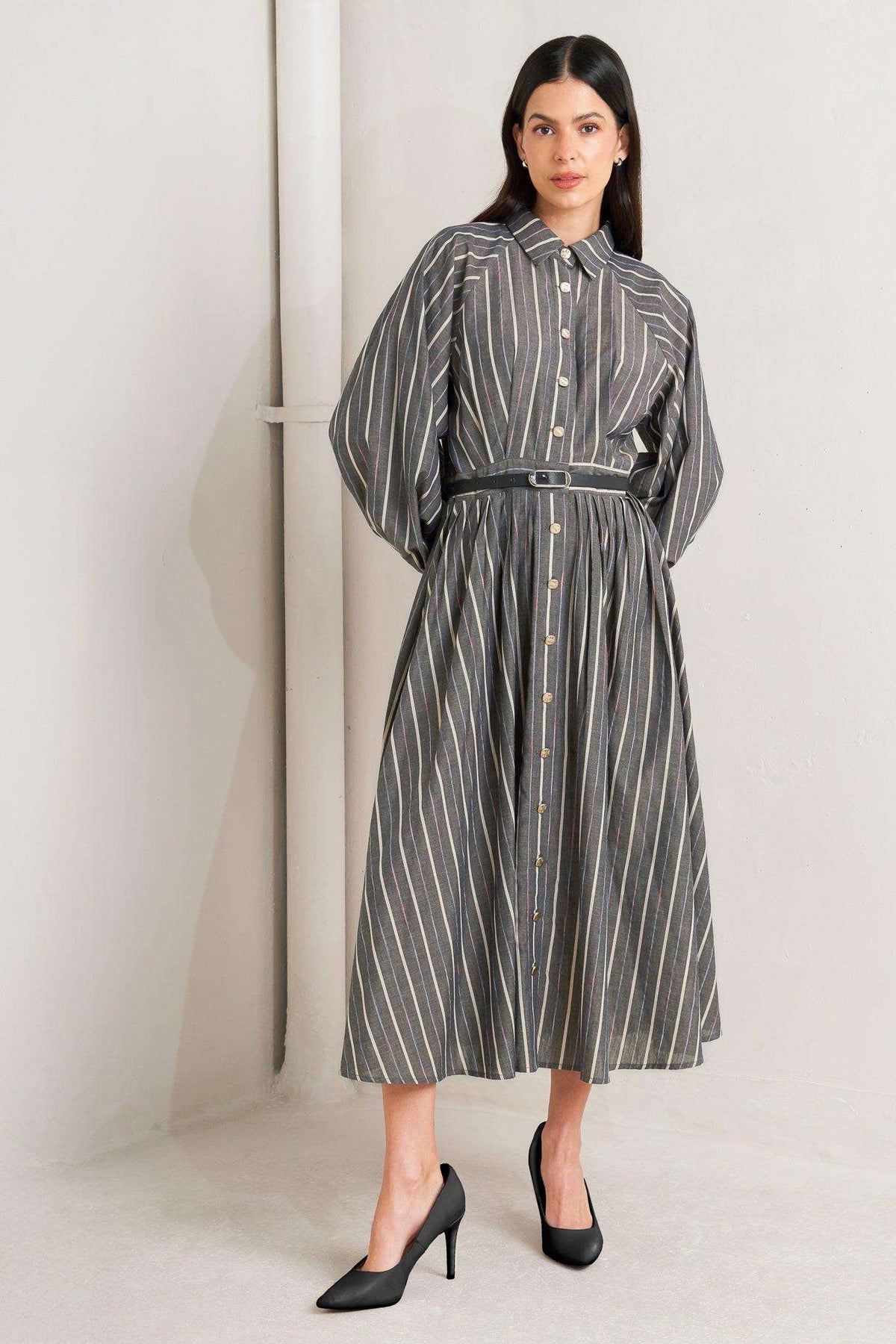 WHAT I FEEL WOVEN MIDI DRESS - Flying Tomato - Flyclothing LLC