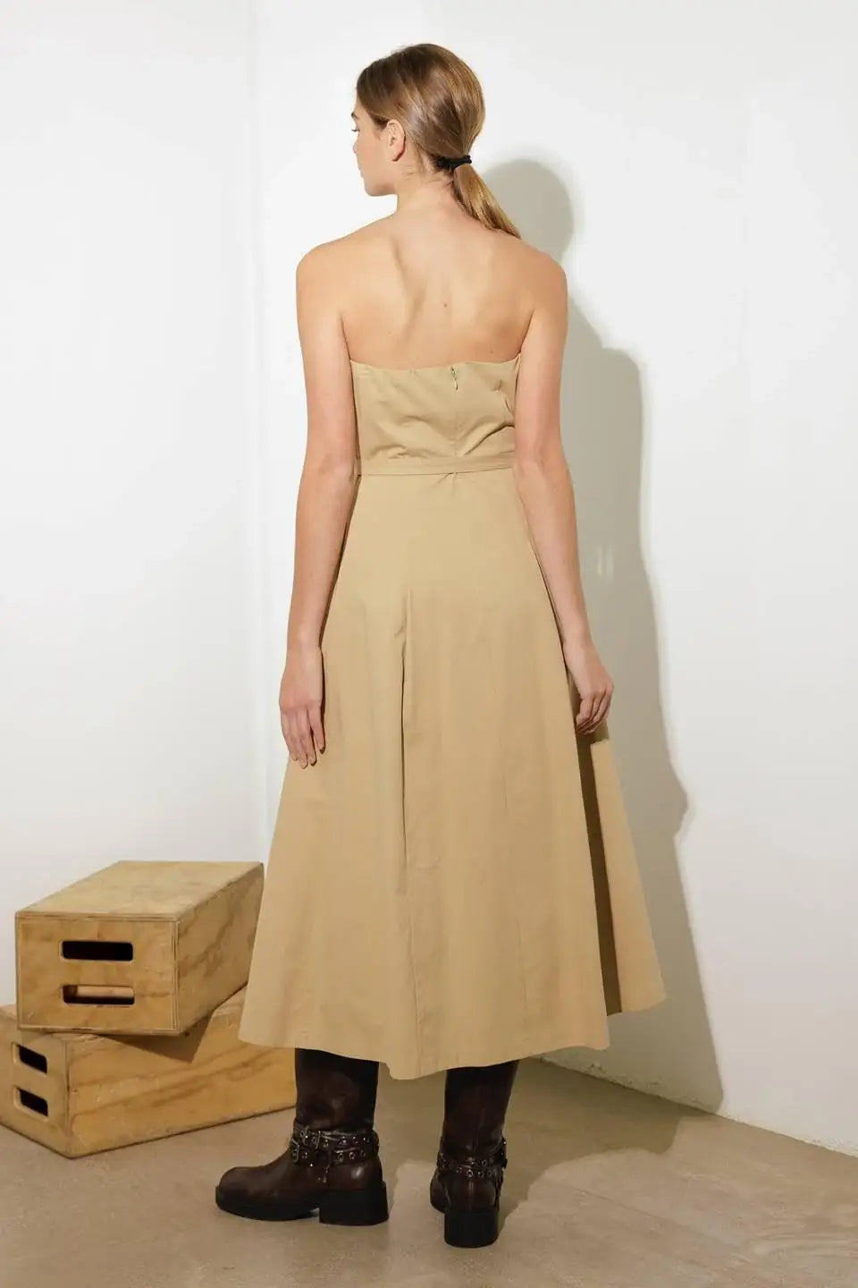 TAKING COMPLIMENTS WOVEN MIDI DRESS - Flying Tomato - Flyclothing LLC