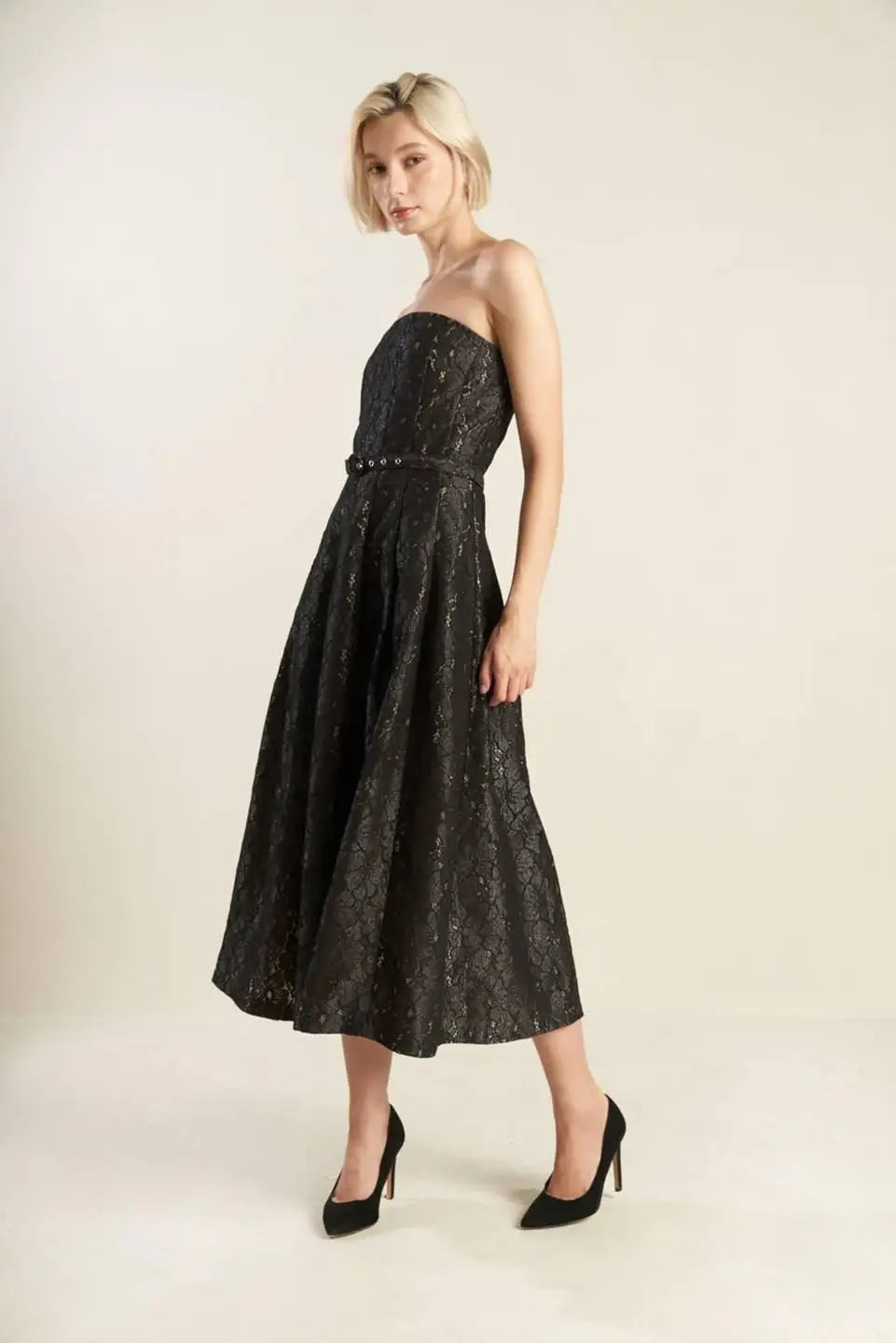 THE TRUTH IS WOVEN LACE MIDI DRESS - Flying Tomato - Flyclothing LLC