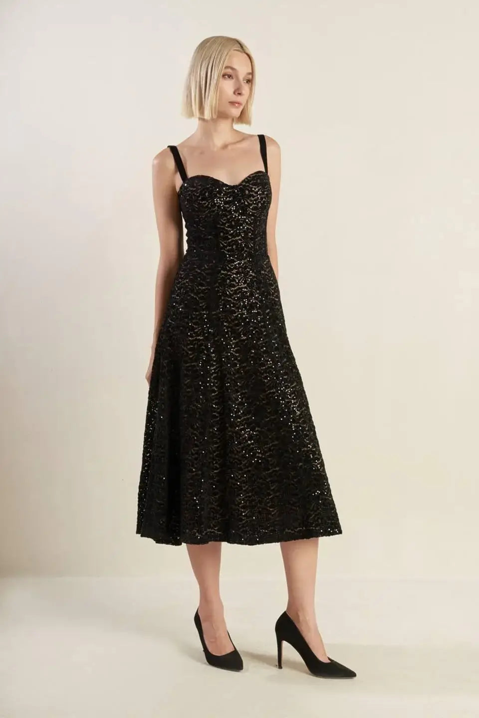 STAPLE MOMENT WOVEN LACE MIDI DRESS - Flying Tomato - Flyclothing LLC