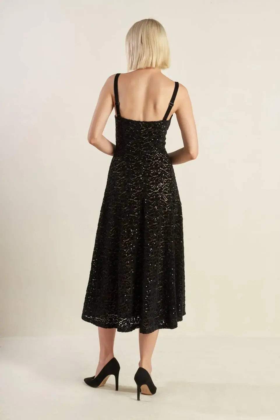 STAPLE MOMENT WOVEN LACE MIDI DRESS - Flying Tomato - Flyclothing LLC