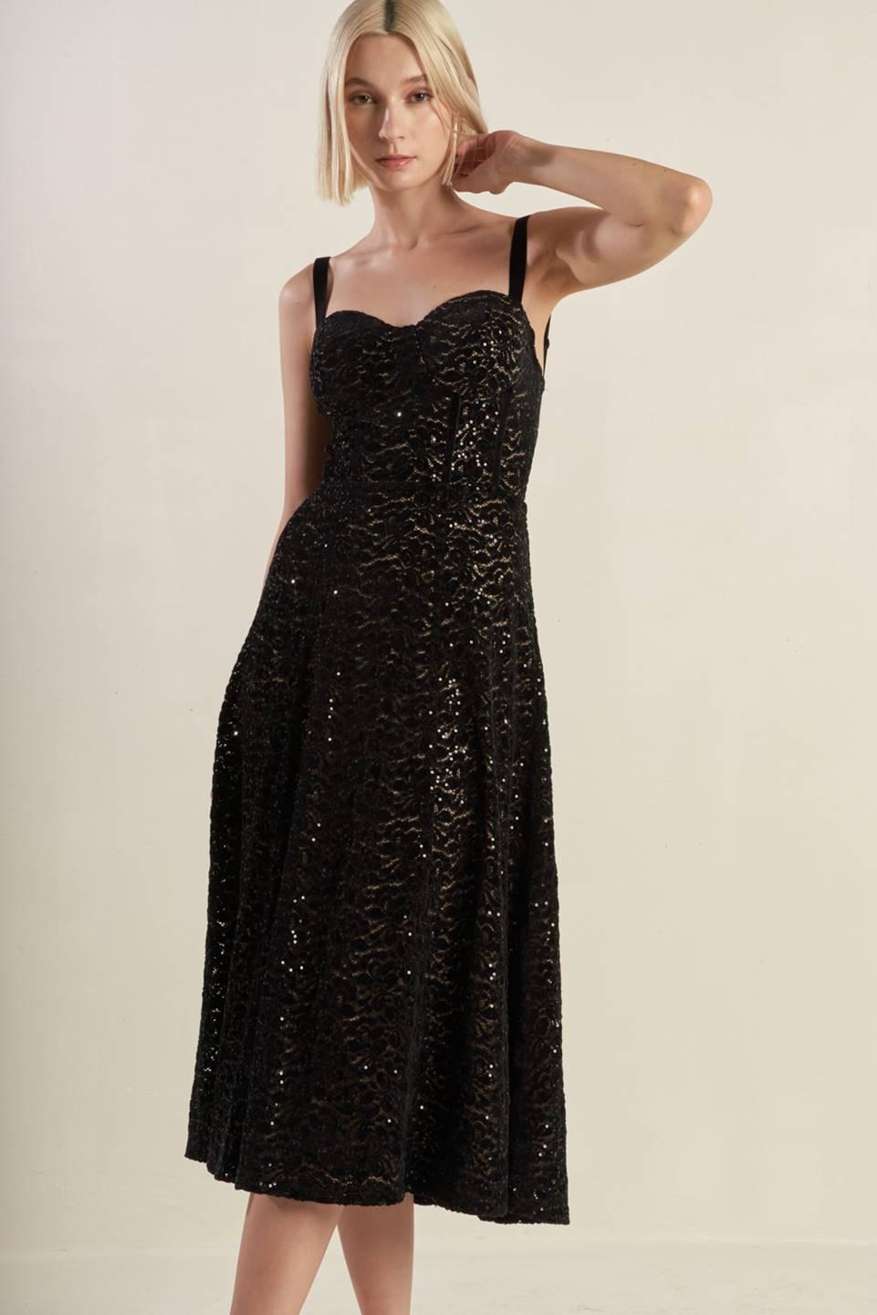 STAPLE MOMENT WOVEN LACE MIDI DRESS - Flying Tomato - Flyclothing LLC