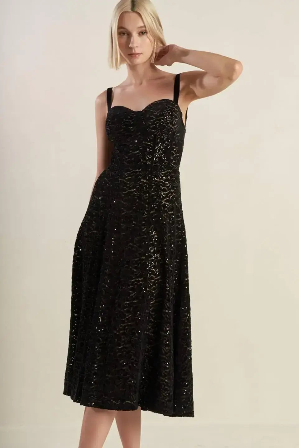 STAPLE MOMENT WOVEN LACE MIDI DRESS - Flying Tomato - Flyclothing LLC