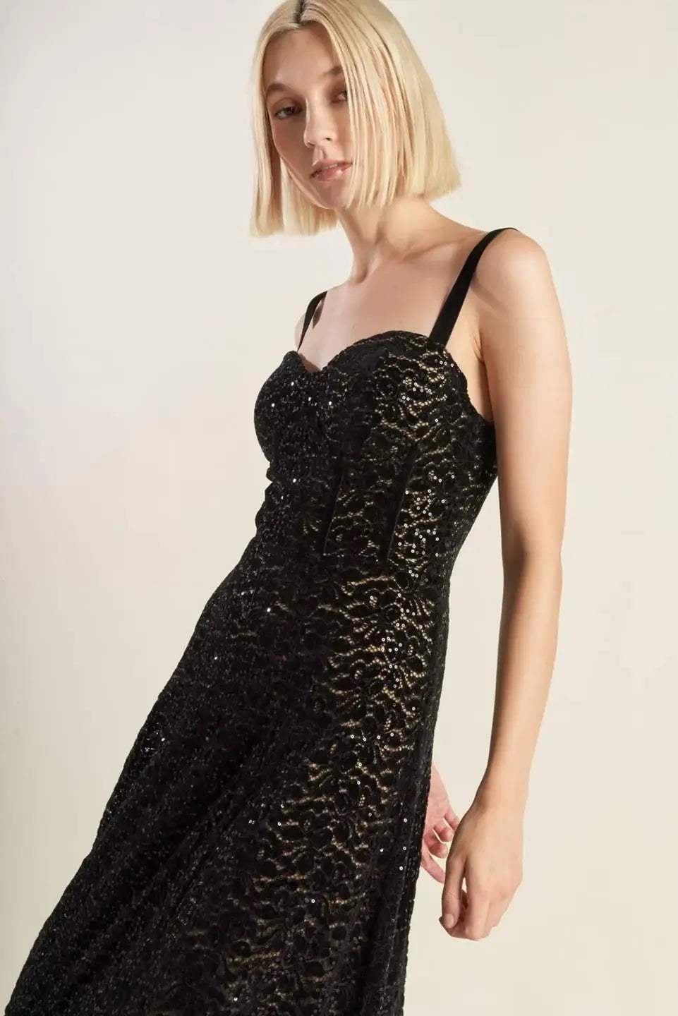 STAPLE MOMENT WOVEN LACE MIDI DRESS - Flying Tomato - Flyclothing LLC