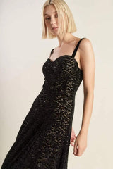 STAPLE MOMENT WOVEN LACE MIDI DRESS - Flying Tomato - Flyclothing LLC