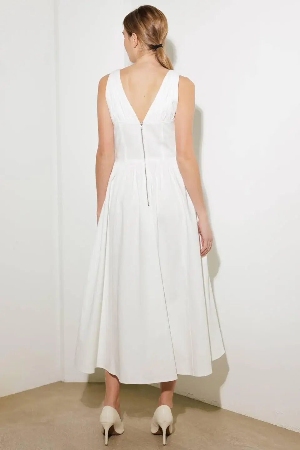FANCIFUL ESCAPES WOVEN MIDI DRESS - Flying Tomato - Flyclothing LLC