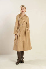 FALLING LEAVES WOVEN MIDI TRENCH COAT - Flying Tomato - Flyclothing LLC