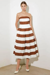 EVERYDAY HUSTLE RUST WOVEN MIDI DRESS - Flying Tomato - Flyclothing LLC