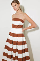 EVERYDAY HUSTLE RUST WOVEN MIDI DRESS - Flying Tomato - Flyclothing LLC