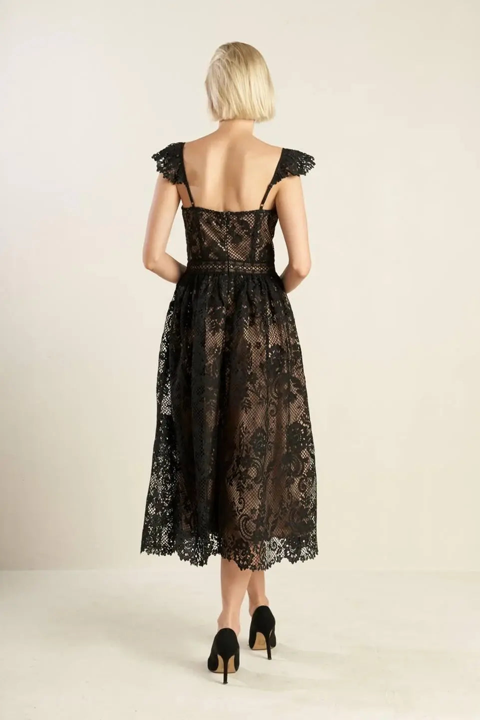 KNOW YOU BETTER LACE WOVEN MIDI DRESS - Flying Tomato - Flyclothing LLC