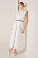SOFT POWER STORY WOVEN MIDI DRESS - Flying Tomato - Flyclothing LLC