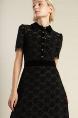 BOLD SYMPHONY WOVEN LACE MIDI DRESS - Flying Tomato - Flyclothing LLC