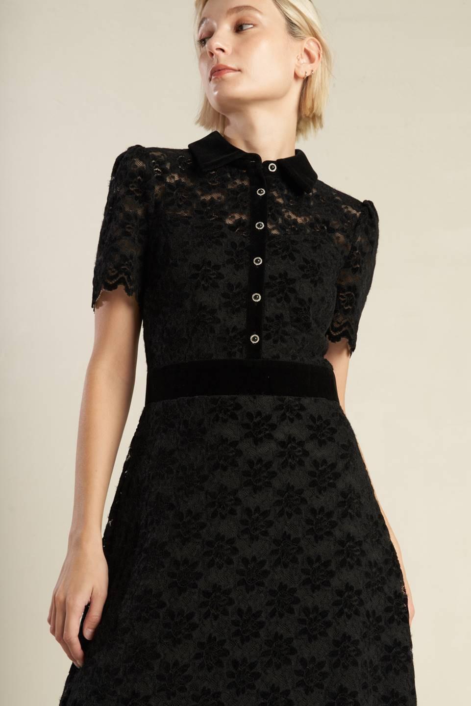 BOLD SYMPHONY WOVEN LACE MIDI DRESS - Flying Tomato - Flyclothing LLC