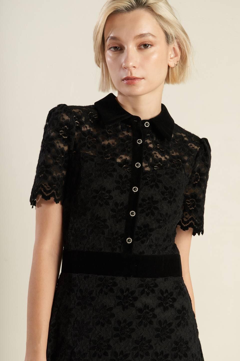 BOLD SYMPHONY WOVEN LACE MIDI DRESS - Flying Tomato - Flyclothing LLC