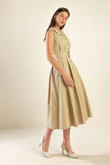 IDEAL APPROACH WOVEN MIDI DRESS - Flying Tomato - Flyclothing LLC