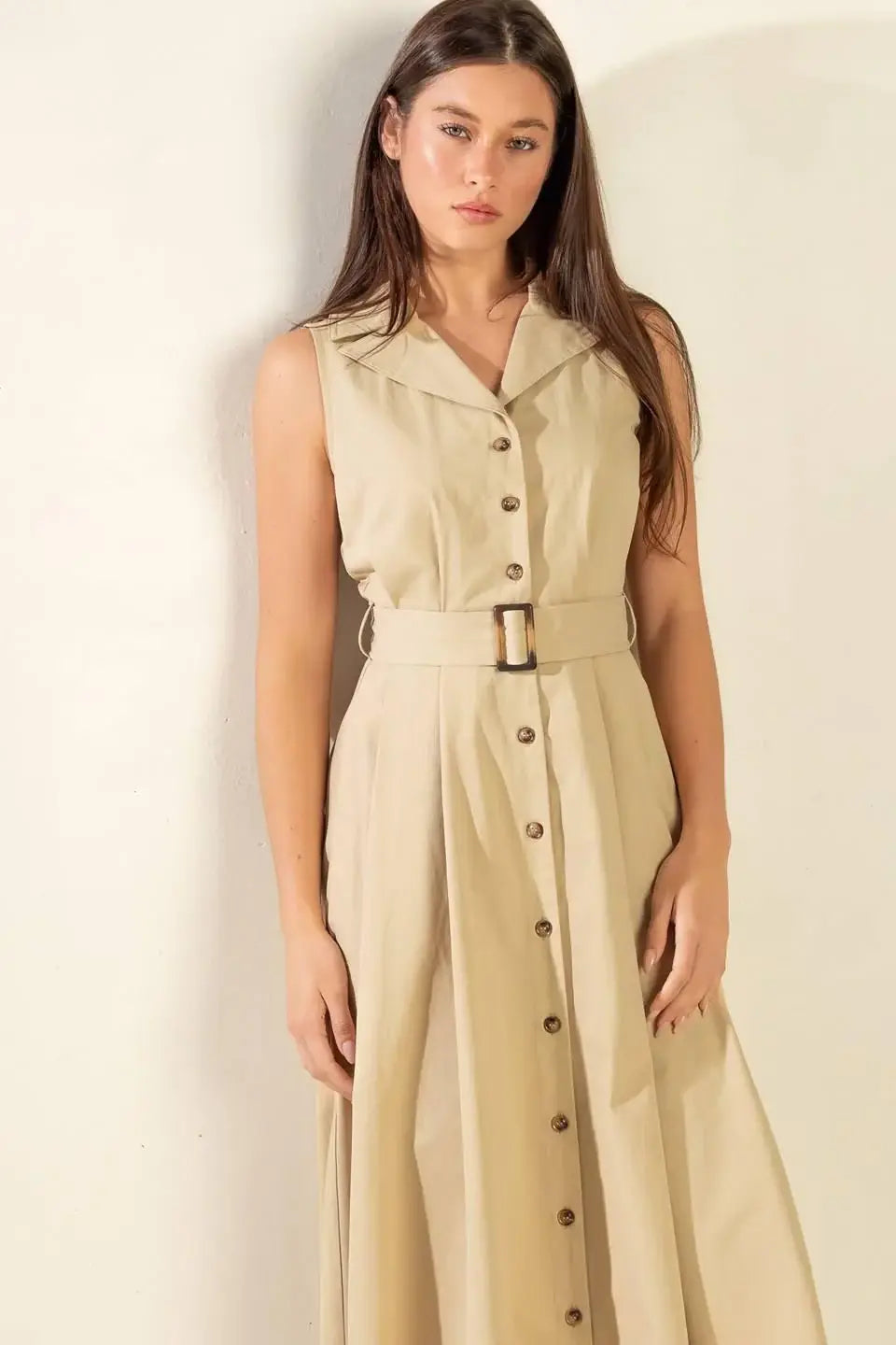 IDEAL APPROACH WOVEN MIDI DRESS - Flying Tomato - Flyclothing LLC