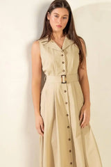 IDEAL APPROACH WOVEN MIDI DRESS - Flying Tomato - Flyclothing LLC