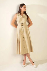 IDEAL APPROACH WOVEN MIDI DRESS - Flying Tomato - Flyclothing LLC