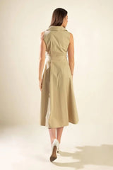 IDEAL APPROACH WOVEN MIDI DRESS - Flying Tomato - Flyclothing LLC