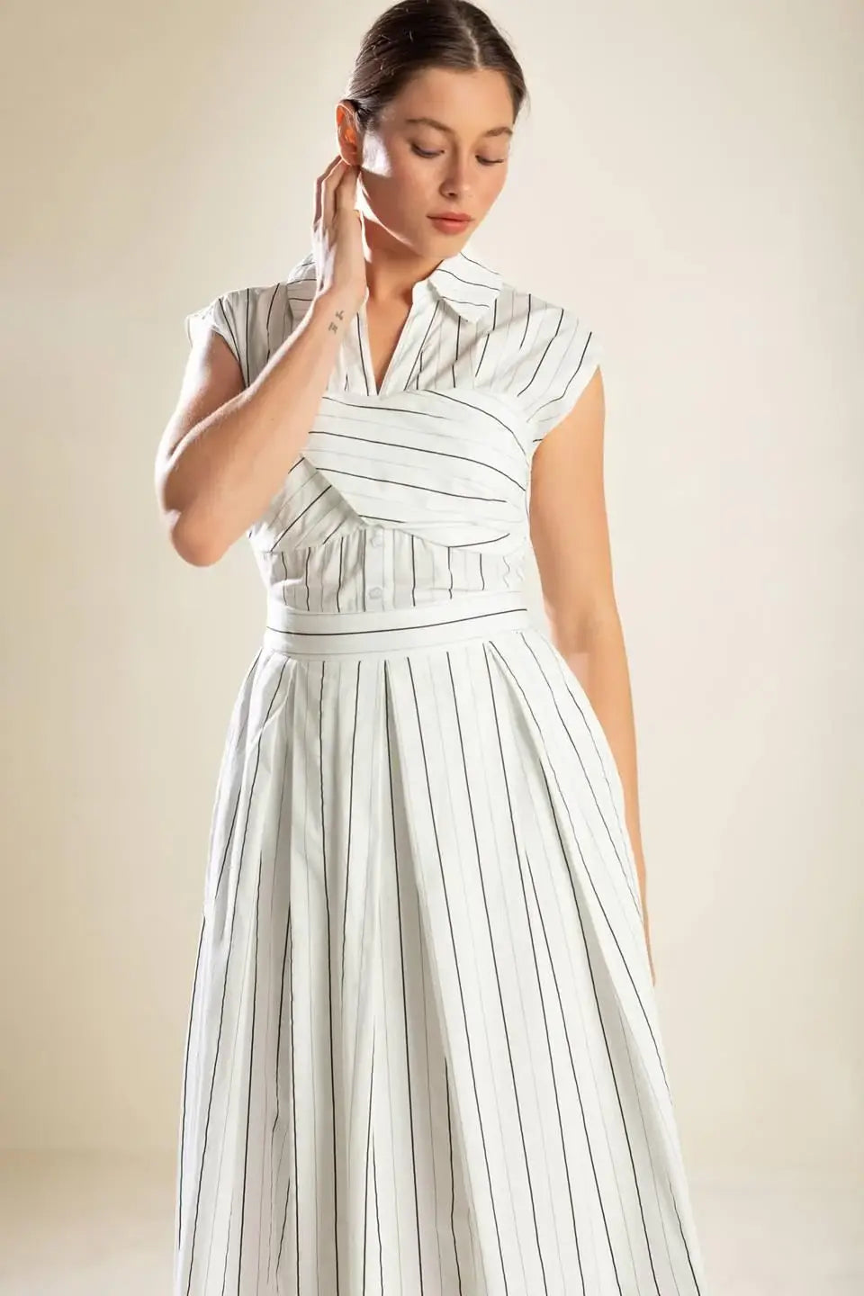 INCREDIBLY SENSATIONAL WOVEN MIDI DRESS - Flying Tomato - Flyclothing LLC