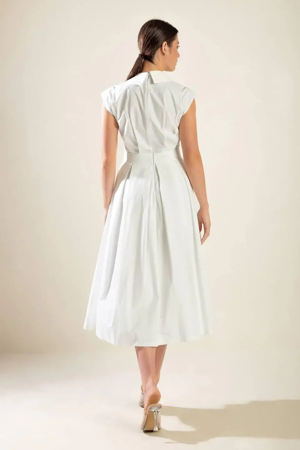 DREAMY IMPRESSION WOVEN MIDI DRESS - Flying Tomato - Flyclothing LLC