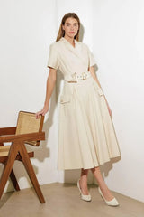 LOST IN THE STARS WOVEN MIDI DRESS - Flying Tomato - Flyclothing LLC