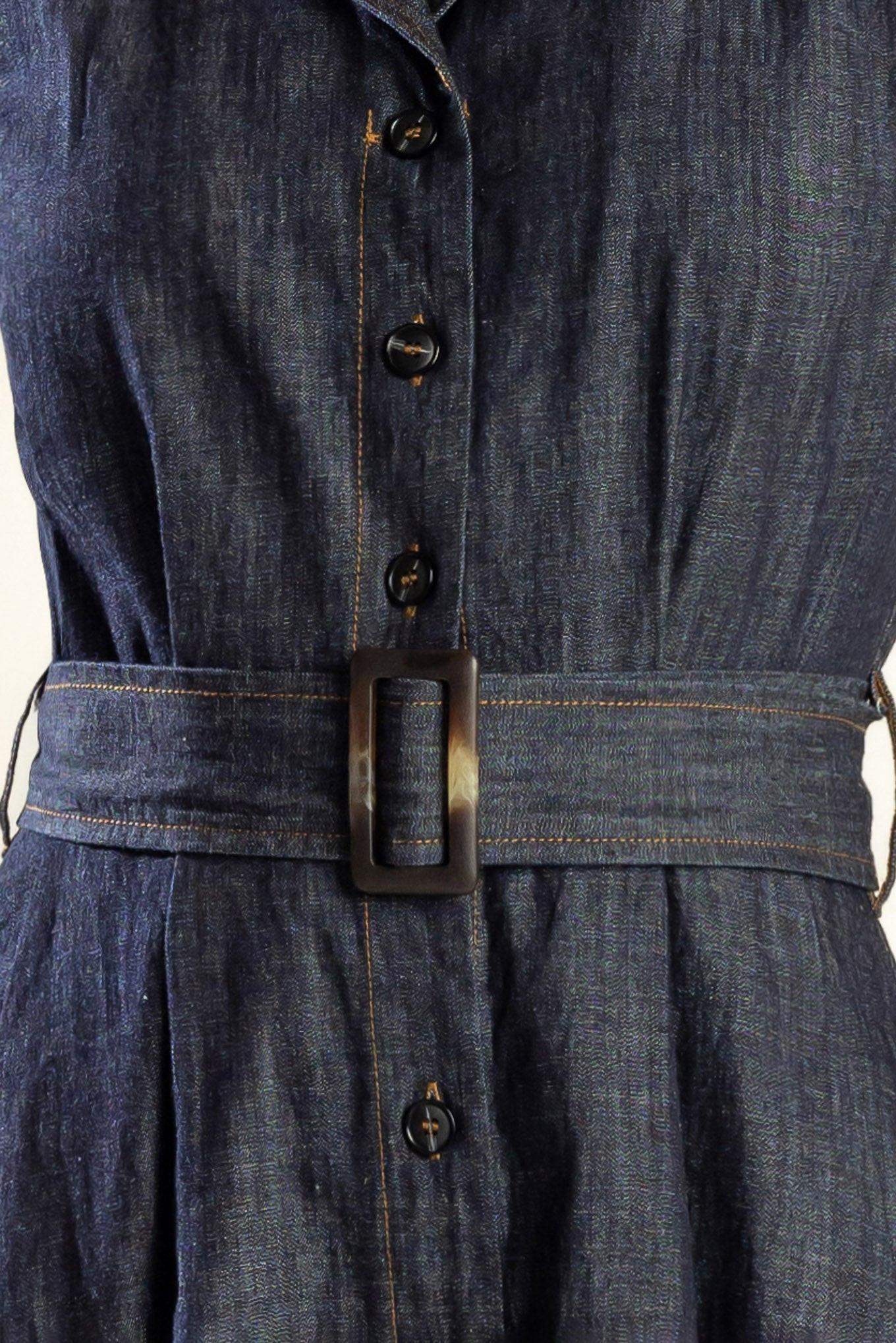 OASIS OF CALM RIGID DENIM MIDI DRESS - Flying Tomato - Flyclothing LLC