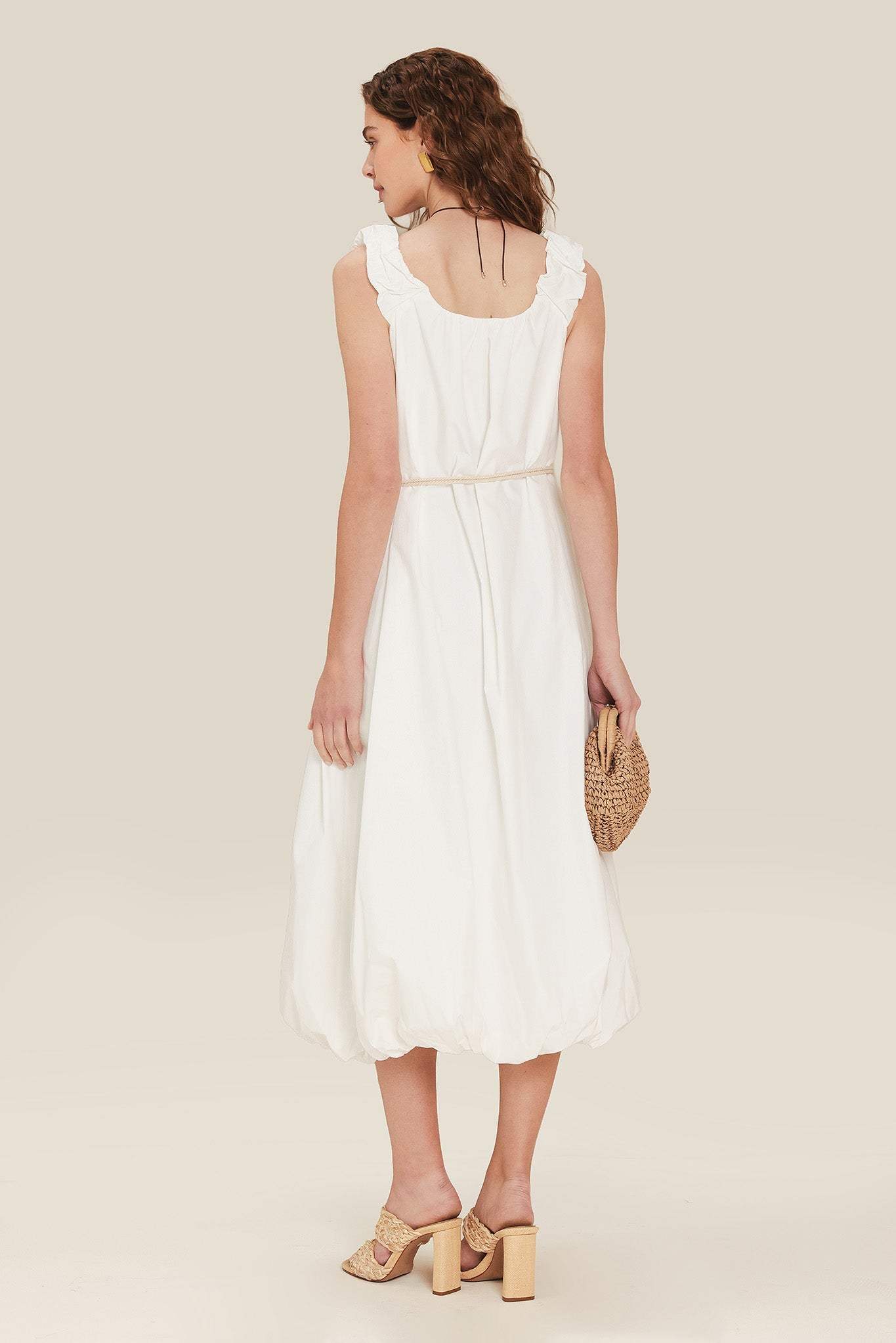 RIVERSIDE SIPS WOVEN MIDI DRESS - Flying Tomato - Flyclothing LLC
