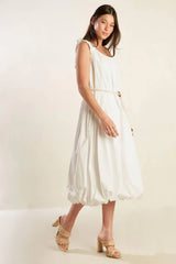 RIVERSIDE SIPS WOVEN MIDI DRESS - Flying Tomato - Flyclothing LLC