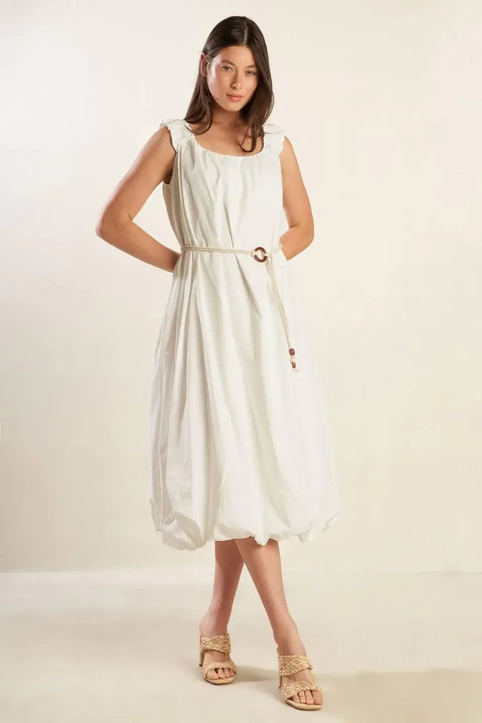 RIVERSIDE SIPS WOVEN MIDI DRESS - Flying Tomato - Flyclothing LLC