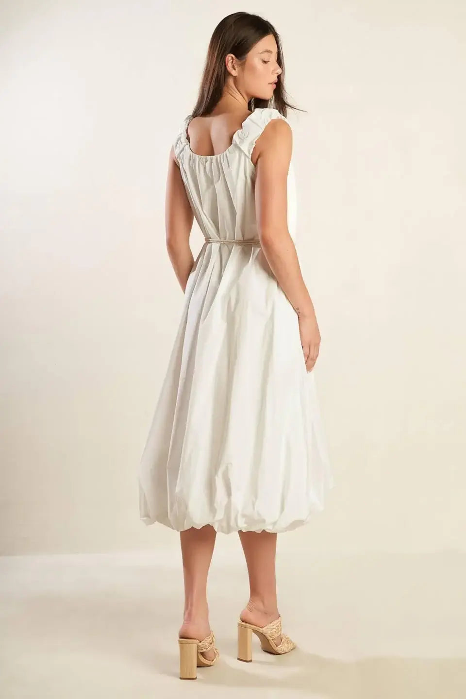 RIVERSIDE SIPS WOVEN MIDI DRESS - Flying Tomato - Flyclothing LLC
