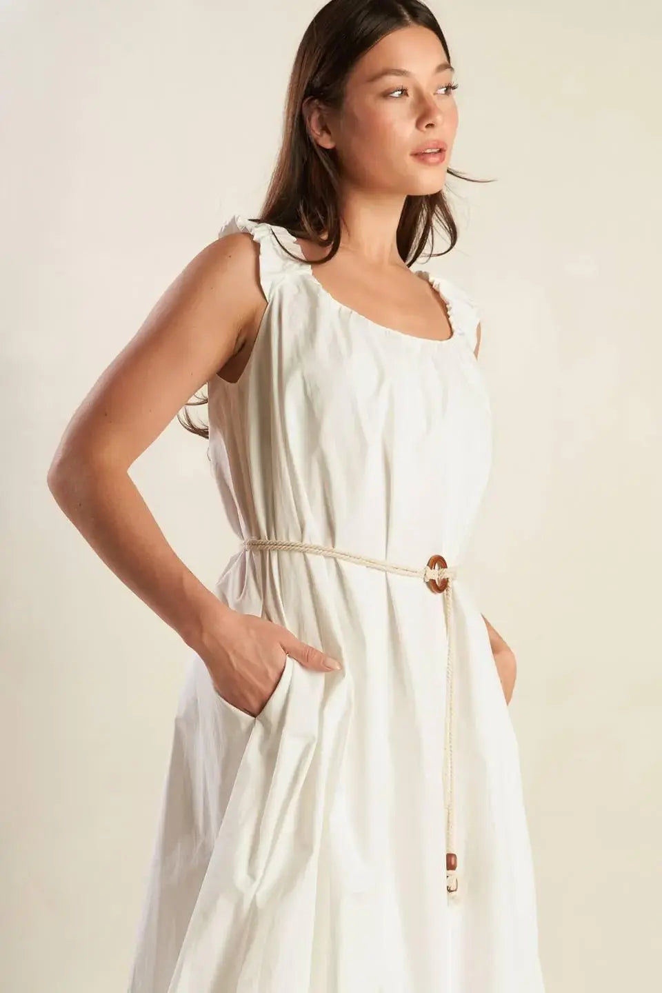 RIVERSIDE SIPS WOVEN MIDI DRESS - Flying Tomato - Flyclothing LLC