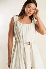 RIVERSIDE SIPS WOVEN MIDI DRESS - Flying Tomato - Flyclothing LLC