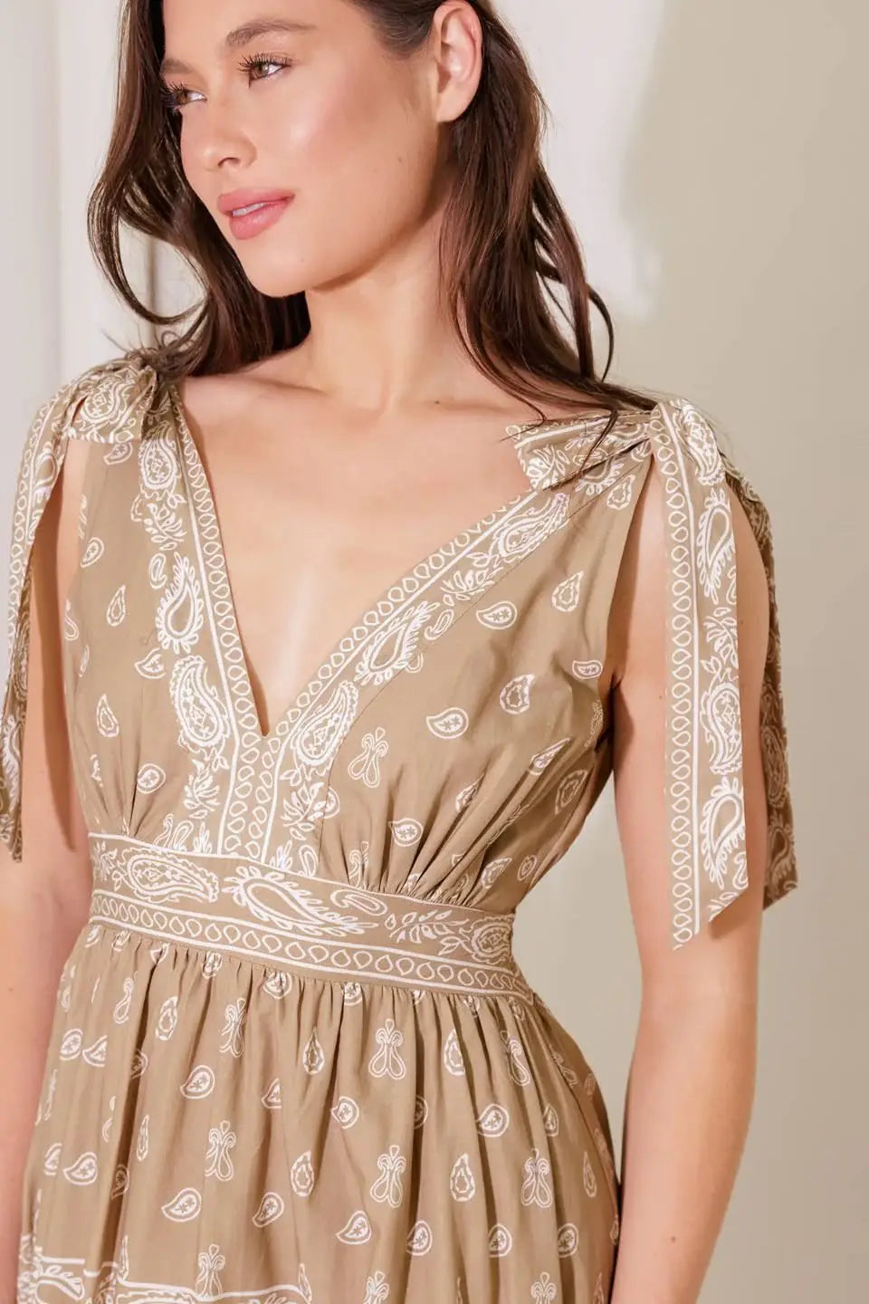 CUDDLY ATTITUDE TAUPE WOVEN MAXI DRESS - Flying Tomato - Flyclothing LLC